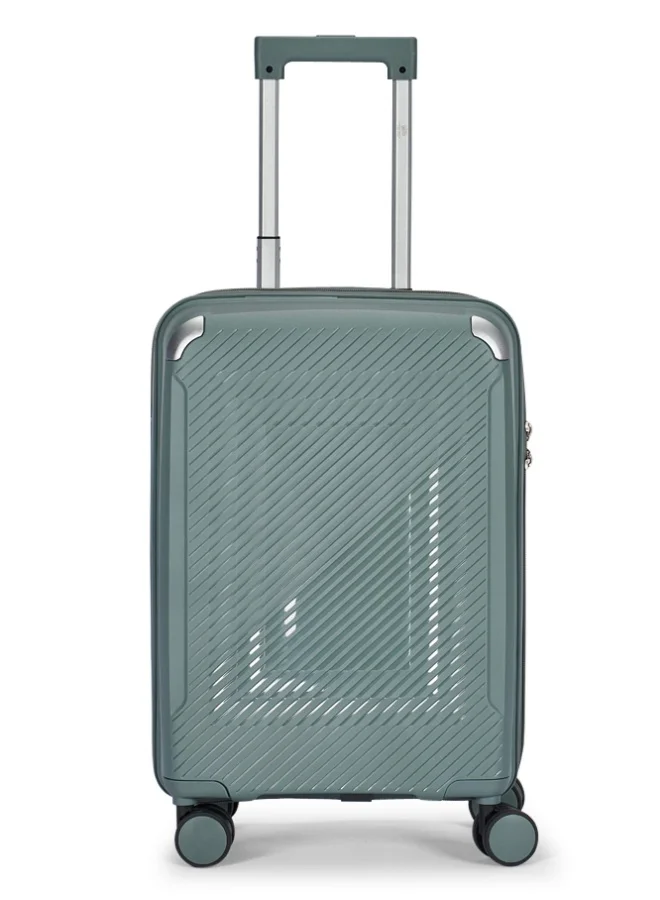 LIMRA Travel Bags 3-Piece Hard Shell Luggage Set Durable Polypropylene Suitcases with Spinner Wheels Turquoise grey